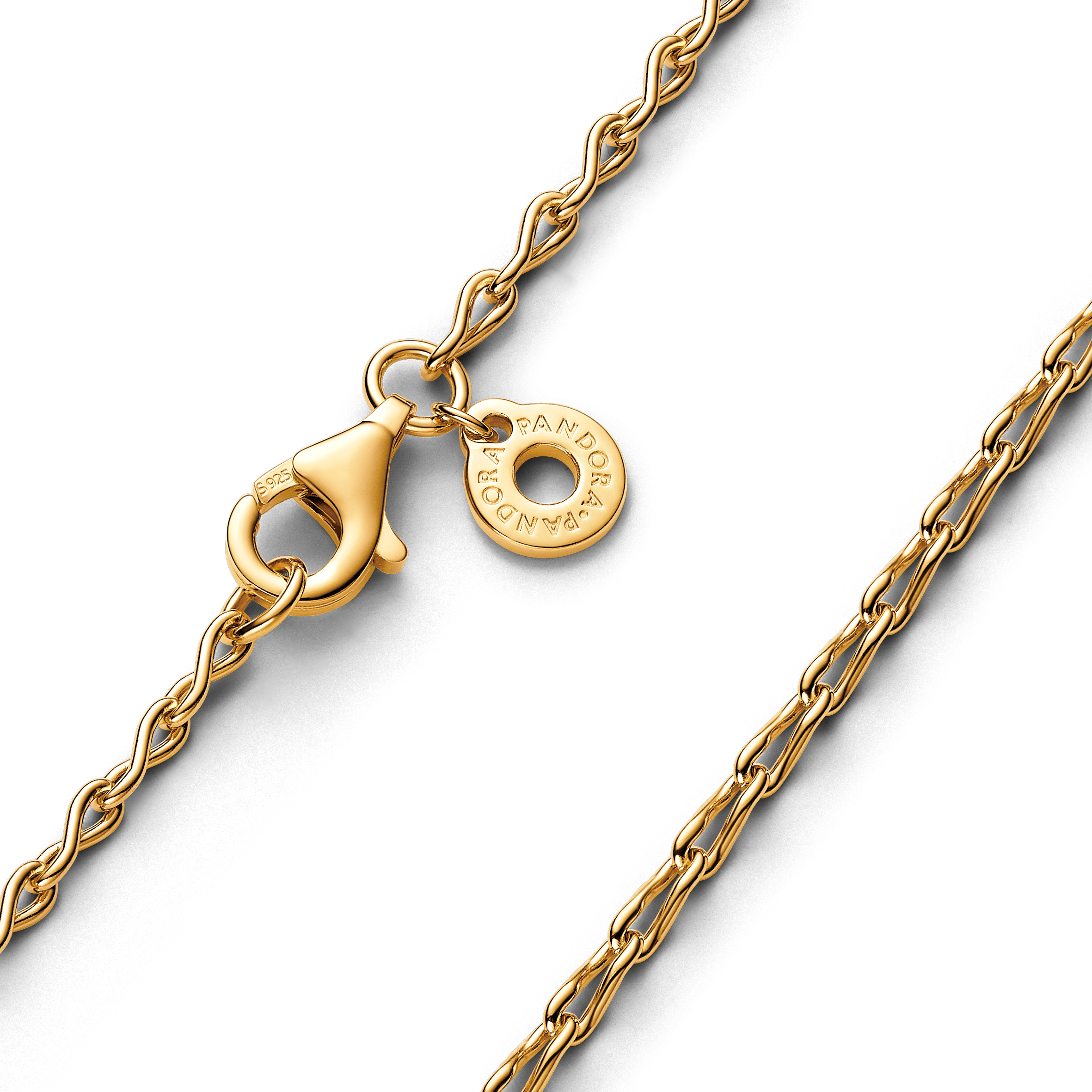 Figure of 8 chain link 14k gold-plated necklace - Gullsmed Gams-Haugsøen